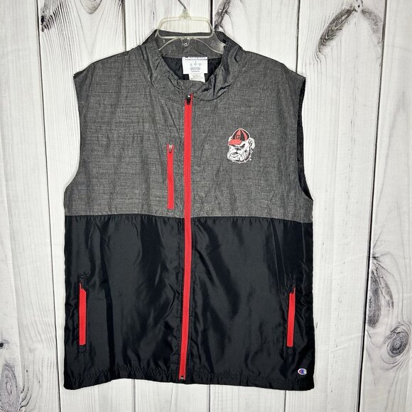 Champion UGA Georgia Bulldogs Full-Zip Golf Vest Men’s Size L Lightweight - Picture 1 of 9